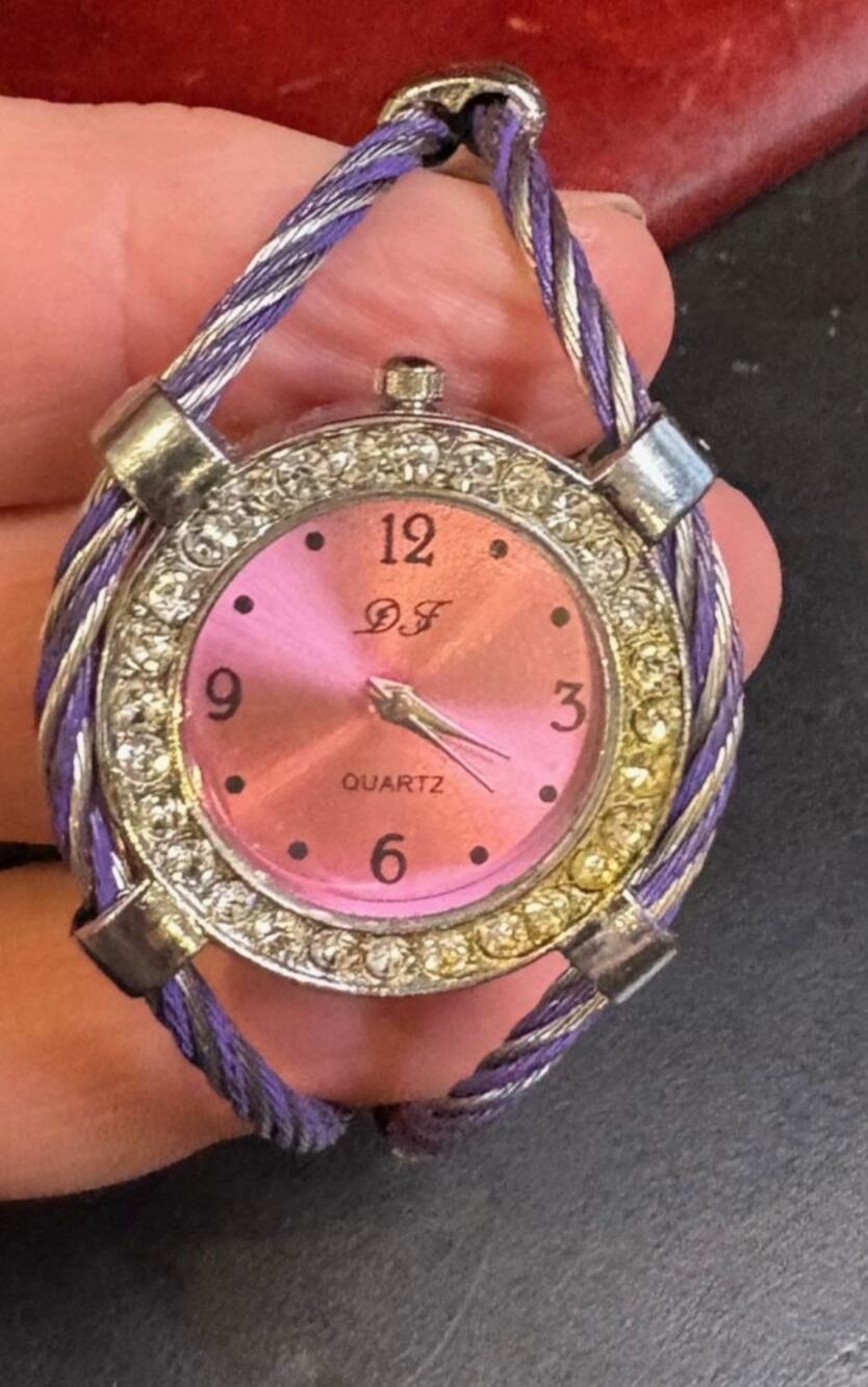 Women's 35mm Solver Tone Daisy Fuentes Watch, Twisted Cable Bangle Band